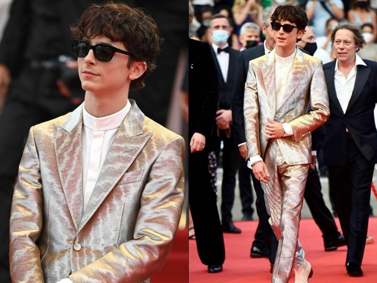 Timothée Chalamet's jacquard silver tux will make you swoon | - Times of  India