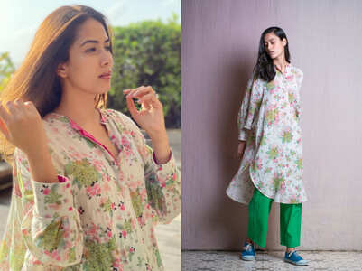 Mira Kapoor's stylish floral kurta-style shirt