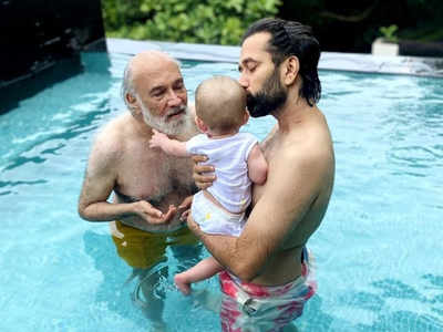 Nakuul Mehta chills in the pool with his daddy and baby Sufi on their family vacation in Goa; see pic