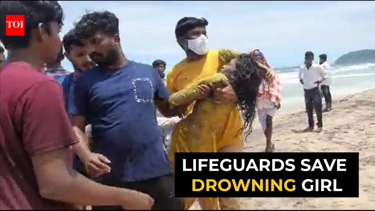 Watch: Two swept away by waves at Visakhapatnam beach, one rescued