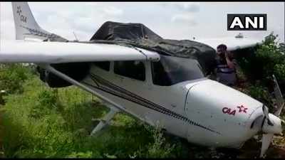Madhya Pradesh: Trainer aircraft skids in Sagar district, pilot safe