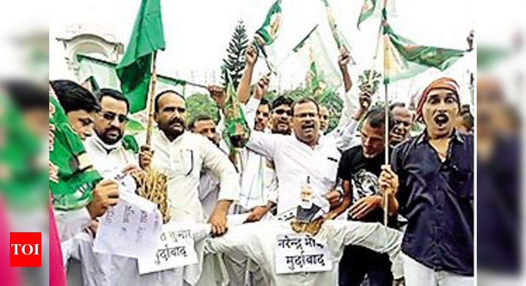 Bihar RJD Protests Price Rise Unemployment Patna News Times Of India