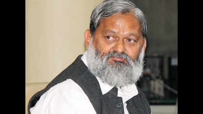 Haryana health minister Anil Vij briefs Amit Shah on action taken against protesting farmers
