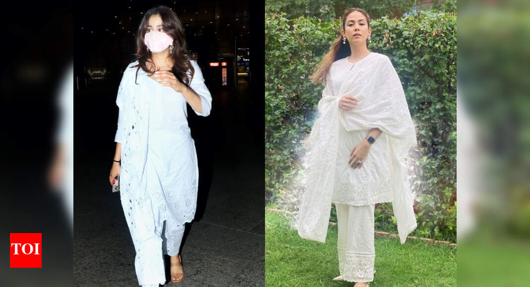 Janhvi Kapoor or Mira Rajput: Who wore the all-white suit better ...