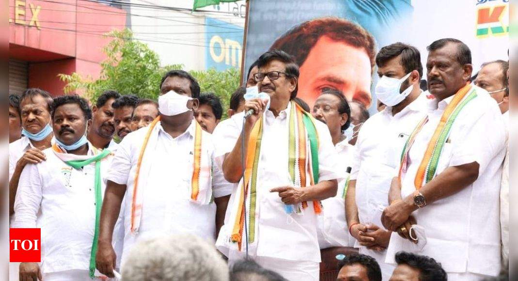 Tamil Nadu Congress Takes Out Protest March Against Snooping In Chennai ...