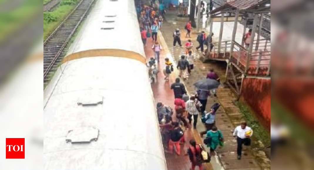 Swelling Vashisthi river stops trains, 6,000 stranded on KR route