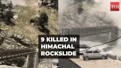 On cam: Rockslide kills 9 in Himachal Pradesh
