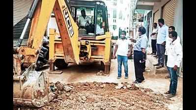 Authorities take up road works in New Hafeezpet