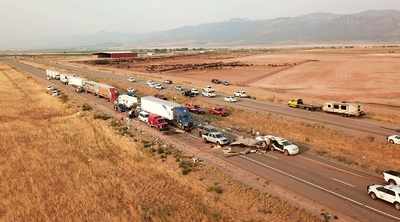 At least 8 killed in 22-car pileup in Utah during sandstorm