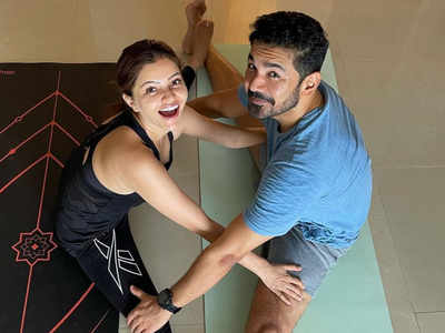 Rubina Dilaik gives a sneak peek into her yoga sessions with husband Abhinav Shukla; see pics