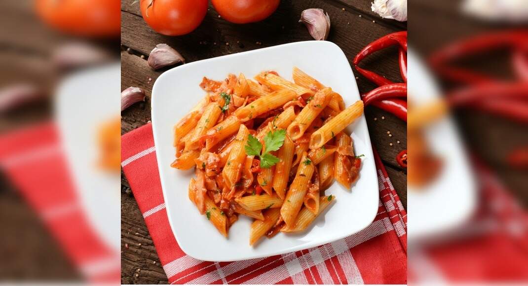 Tomato Penne Pasta Recipe: How to Make Tomato Penne Pasta Recipe | Homemade Tomato Penne Pasta Recip