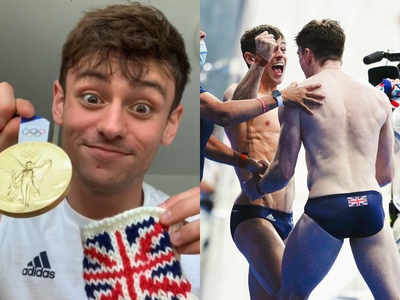 Tom Daley hand knits a pouch to protect his Olympic gold medal
