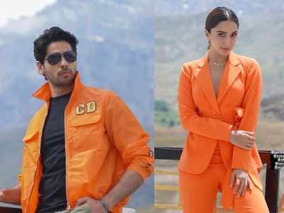 Sidharth Malhotra and Kiara Advani twin in orange in their latest Instagram pictures!