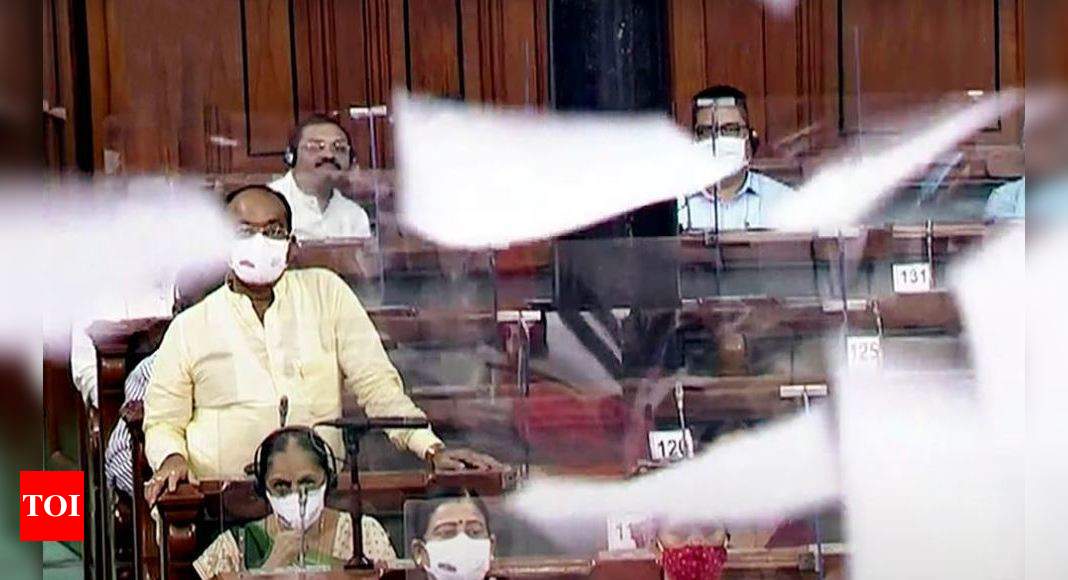 Parliament live: Unruly scenes in Lok Sabha; Congress MPs throw papers at Chair