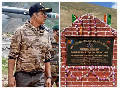 Akshay Kumar donates Rs 1 crore to rebuild a school in Kashmir, BSF shares a photo of laying the foundation stone