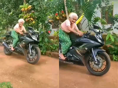 Old lady on 2024 a bike