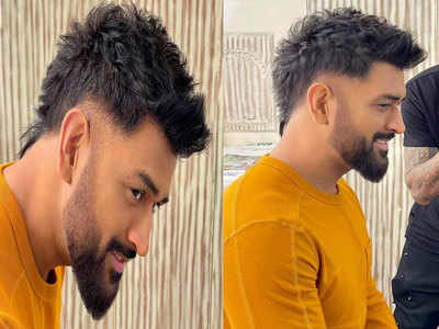 Dhoni's new hairstyle surprise fans, see photos