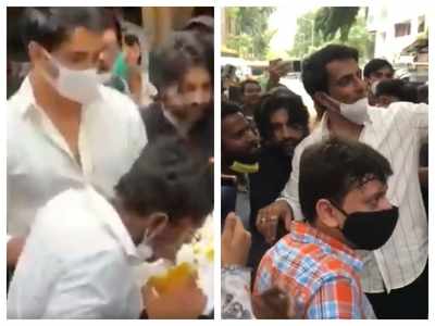 Sonu Sood is 'humbled' as people gather outside his house to celebrate his birthday; fan makes a painting of the actor with his tongue