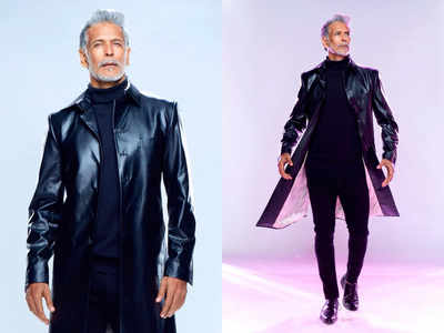 Milind Soman looks irresistibly hot in faux leather trench