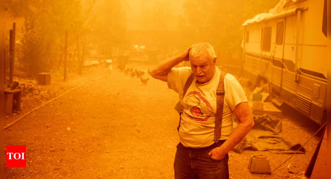 Fire engulfs Northern California town, leveling businesses