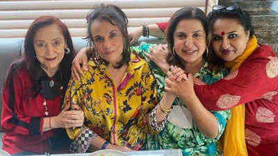 Farah Khan drops a picture of 'fan moment' as she bumps into yesteryear 'icons' Mumtaz, Reena Roy and Mallika Randhawa