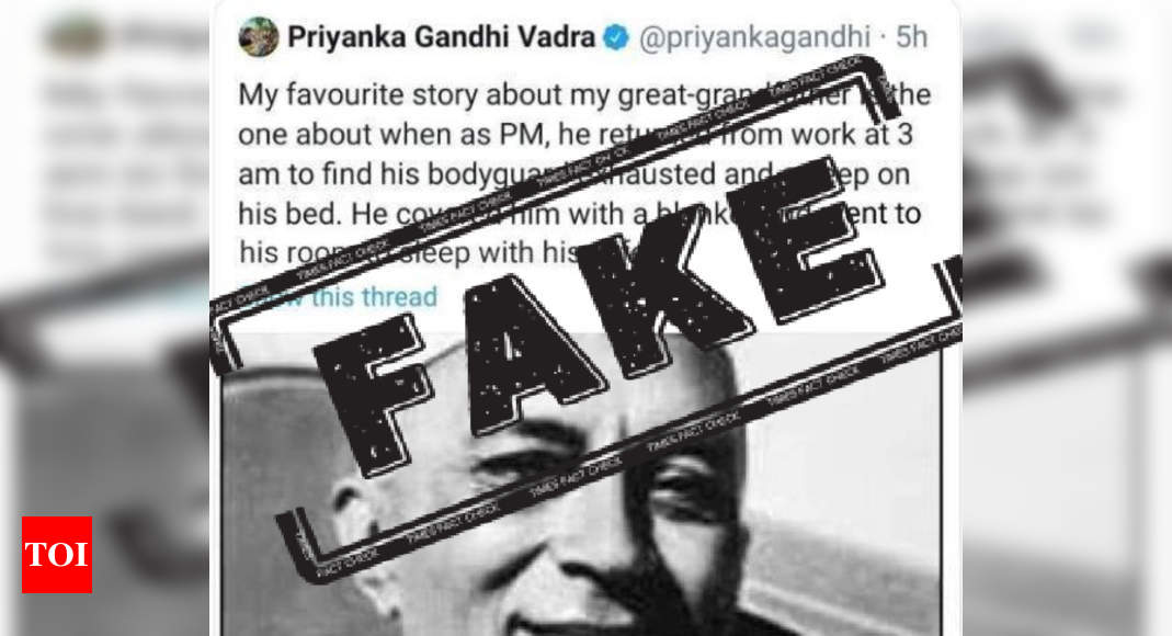 Fact check: Priyanka's tweet digitally altered to defame Nehru