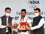 Pictures from grand felicitation ceremony for Indian Olympic medal-winners