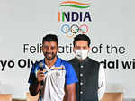 Pictures from grand felicitation ceremony for Indian Olympic medal-winners