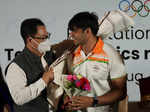 Pictures from grand felicitation ceremony for Indian Olympic medal-winners