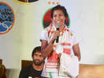 Pictures from grand felicitation ceremony for Indian Olympic medal-winners