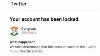 Twitter locks Congress party's official handle