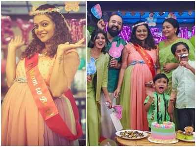 Chakkappazham actress Aswathy Sreekanth celebrates baby shower with on-screen family
