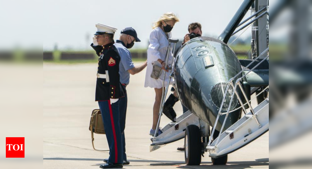 Jill Biden wears medical boot after foot injury in Hawaii