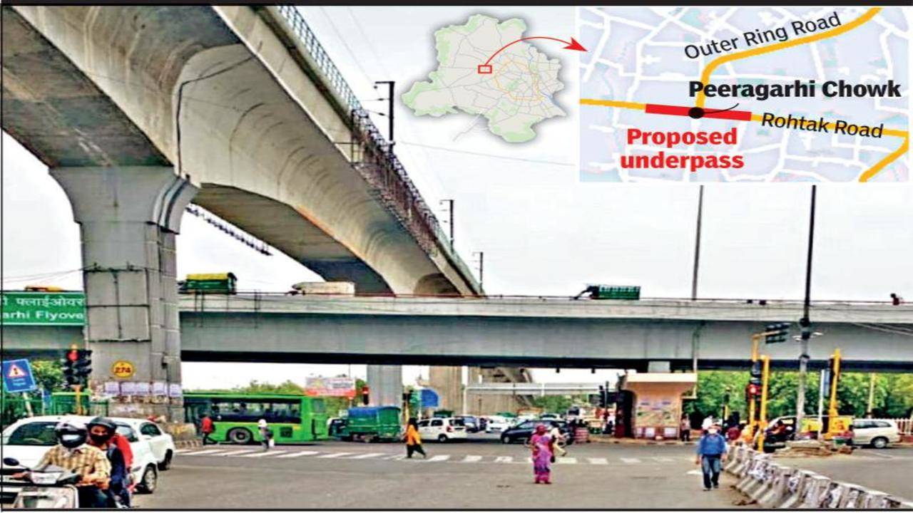 Piragadi Metro Station Map Delhi: Focus On Slip Road, Foot Overbridge To Free Peeragarhi Chowk | Delhi  News - Times Of India