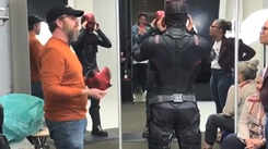 Curran Walters’ transformation into Red Hood as he tries helmet for the first time