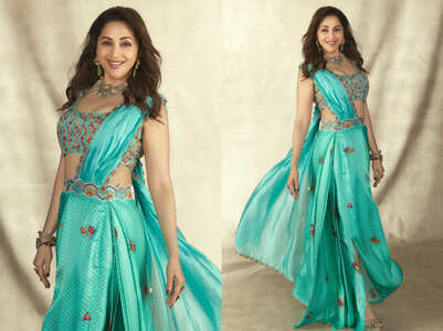 Madhuri Dixit's pre-draped sari is gorgeous