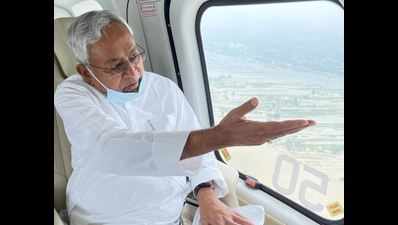 Bihar CM conducts aerial survey of flood-hit areas in Bhagalpur, Begusarai and Khagaria districts