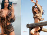 After breakup rumours with fiancé George Panayiotou, Amy Jackson turns heads in stylish leopard print beachwear