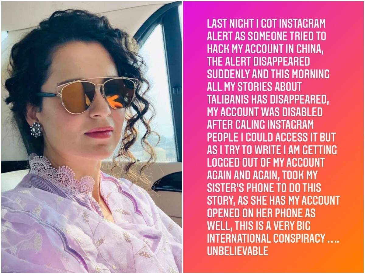 Kangana Ranaut Claims Her Instagram Account Was Hacked Deets Inside Hindi Movie News Times Of India