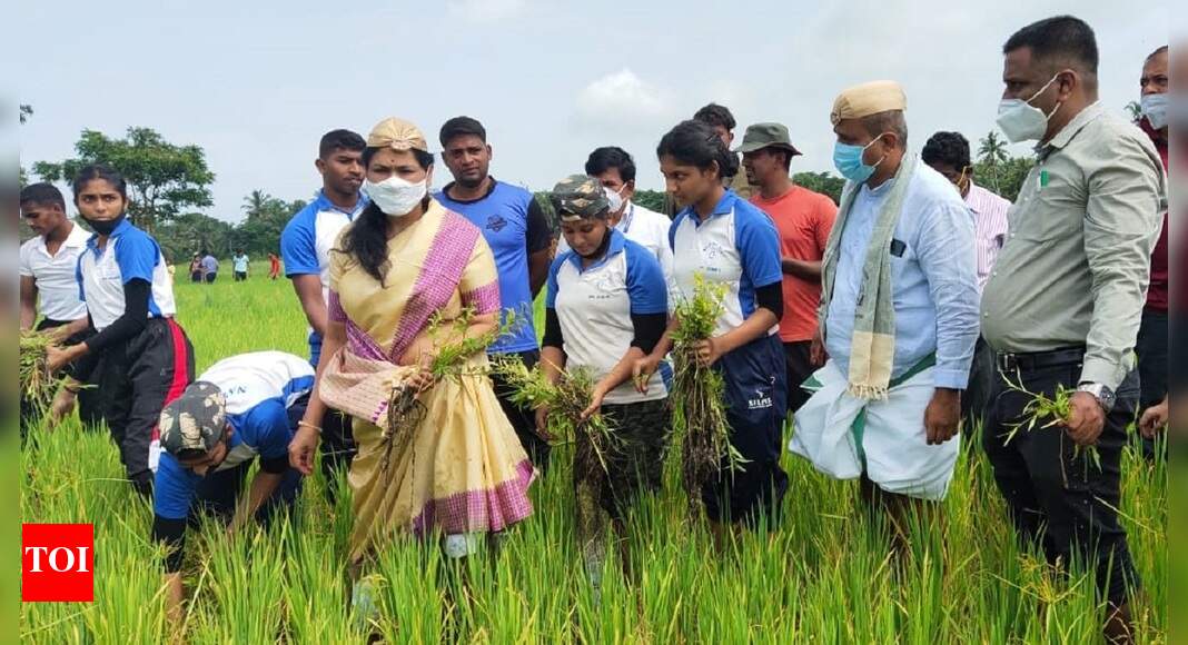 Watch Union minister Shobha Karandlaje joins farmers in Karnataka's