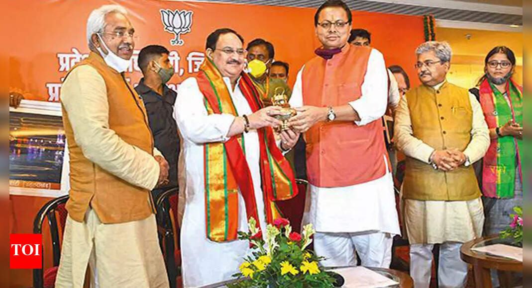 BJP president JP Nadda arrives in Uttarakhand to review poll ...