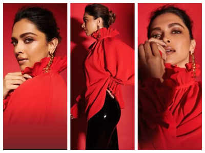 Deepika Padukone amps up the cyberspace in her ravishing red attire, see pics