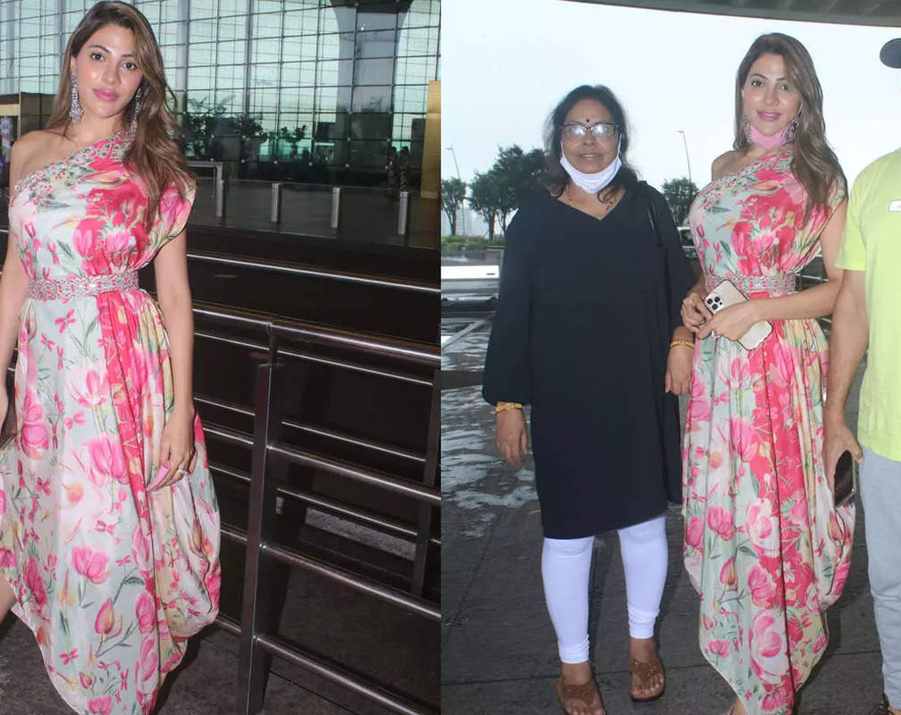 
Ex-Bigg Boss contestant Nikki Tamboli dons a floral dress for her airport look as she leaves with family for her birthday vacay
