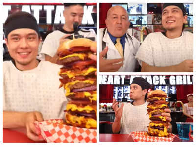 Can you imagine finishing a 20,000 calorie burger in just 4 minutes?