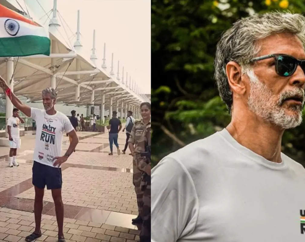 
Milind Soman proudly waves the national flag at the Statue Of Unity after completing 8-day run from Mumbai
