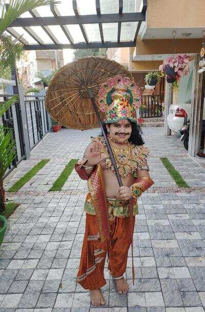 Buy Kaku Fancy Dresses Ravan Kavach,Costume Of  Ramleela/Dussehra/Mythological Character -Black, 7-8 Years, For Boys Online  at Low Prices in India - Amazon.in