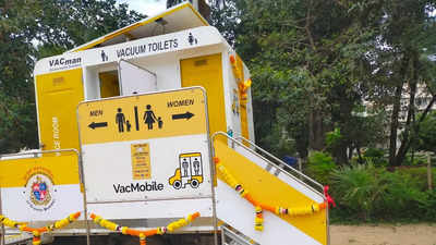 Mumbai: BMC inaugurates portable vacuum toilet at Girgaon Chowpatty