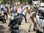 Pictures from clashes between Shiv Sena and BJP wokers in Maharasthra