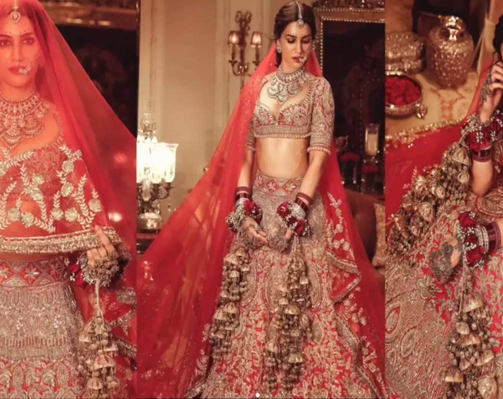 
Kriti Sanon turns muse for designer Manish Malhotra, looks glamours in bridal lehenga
