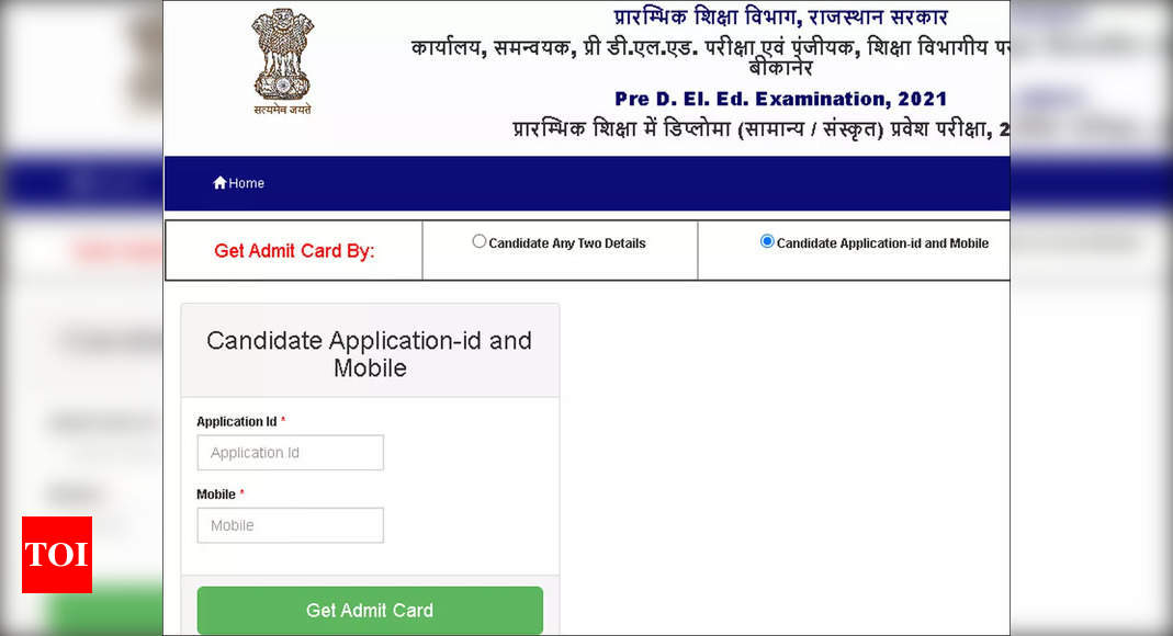 Pre Deled Admit Card: Rajasthan Pre D.El.Ed. exam Admit Card 2021 ...